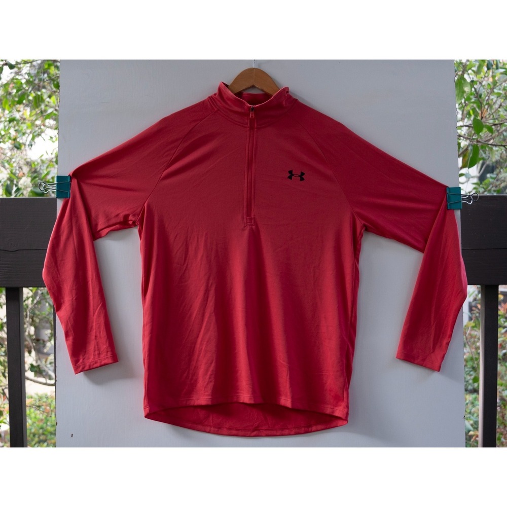 Under Armour Tech 1/2 Zip Long Sleeve Red 1328495-638 Size M Loose‎